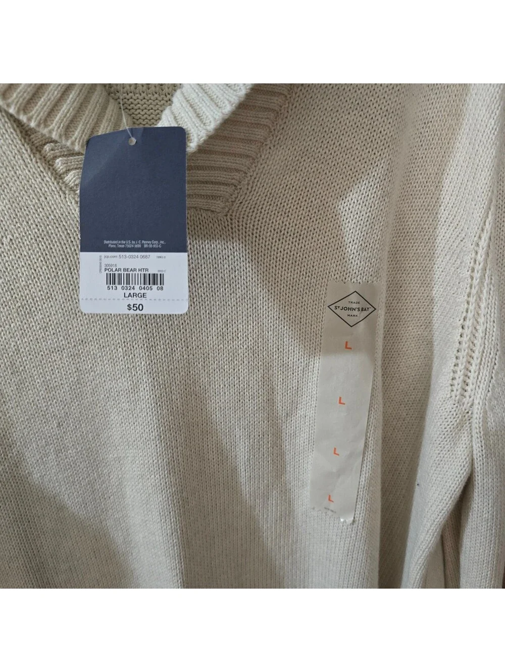 St. John’s Bay Men’s Shawl Collar Sweater – Large – New With Tags